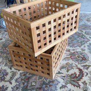 Two wooden baskets